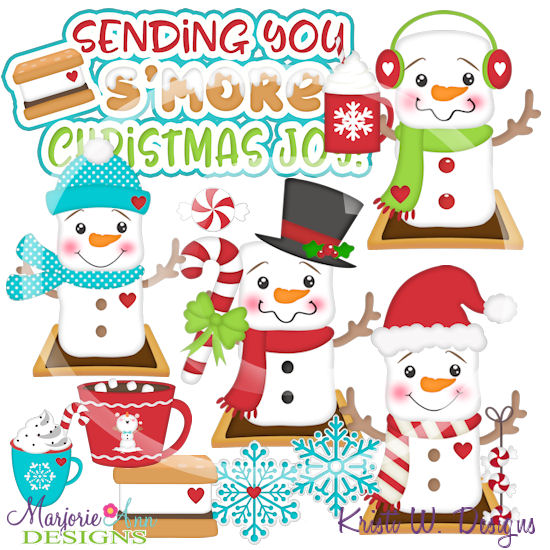 Snowman S'mores SVG Cutting Files Includes Clipart - Click Image to Close
